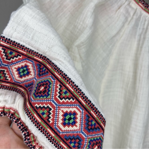 J. Crew Ivory embroidered Peasant Blouse small - Picture 5 of 6